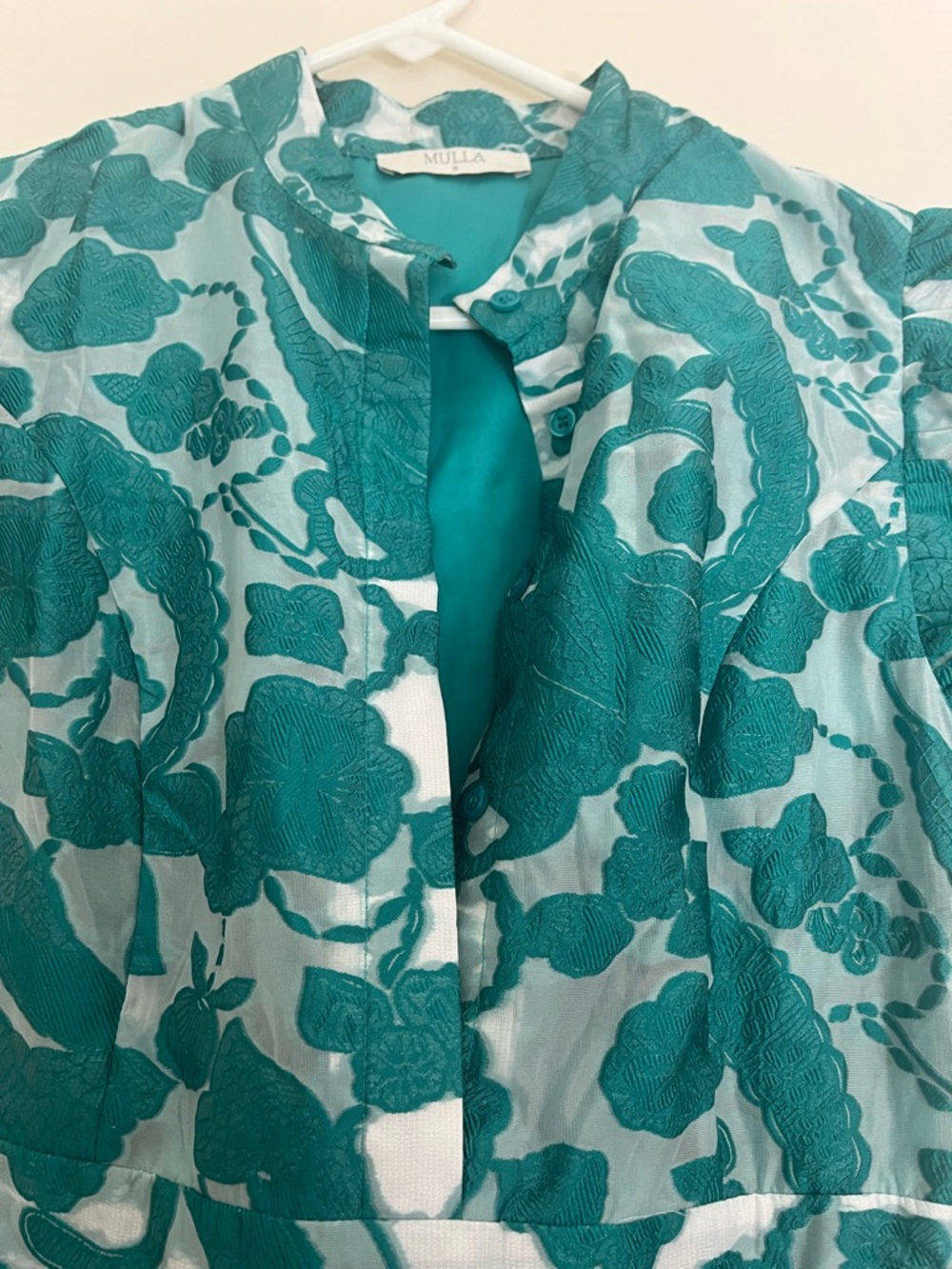 Teal Floral Maxi Dress with Defined Waist - Women - Picture 2 of 6